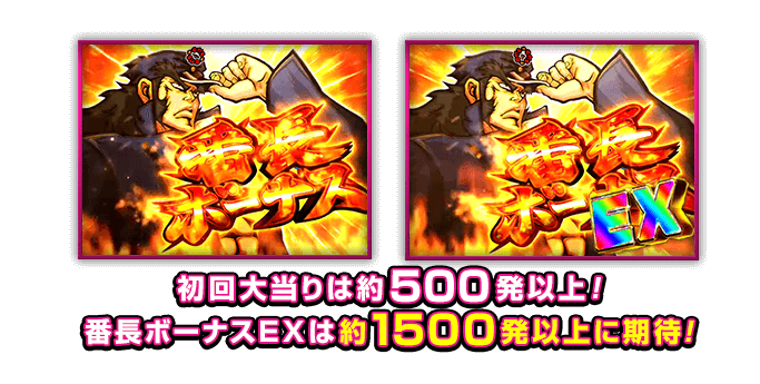 初回大当りは約500発以上！番長ボーナスEXは約1500発(※1)以上に期待！