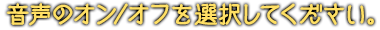 音声のオン／オフを選択してください。