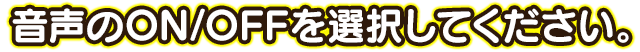 音声のON/OFFを選択してください。