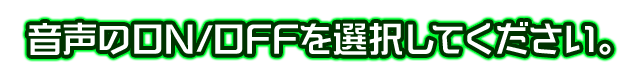 音声のON/OFFを選択してください。