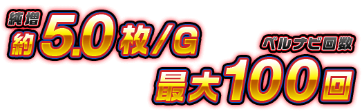 [純増] 約5.0枚/G　[ベルナビ回数] 最大100回