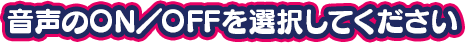 音声のON/OFFを選択してください。