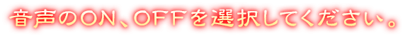 音声のON、OFFを選択してください。