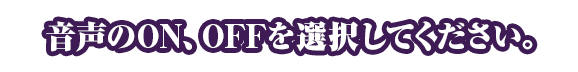 音声のON、OFFを選択してください。